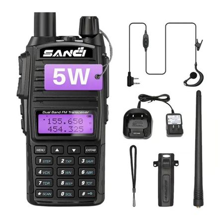 Walkie Talkie Alta Potencia 5KM radio comunicador 5W Negro