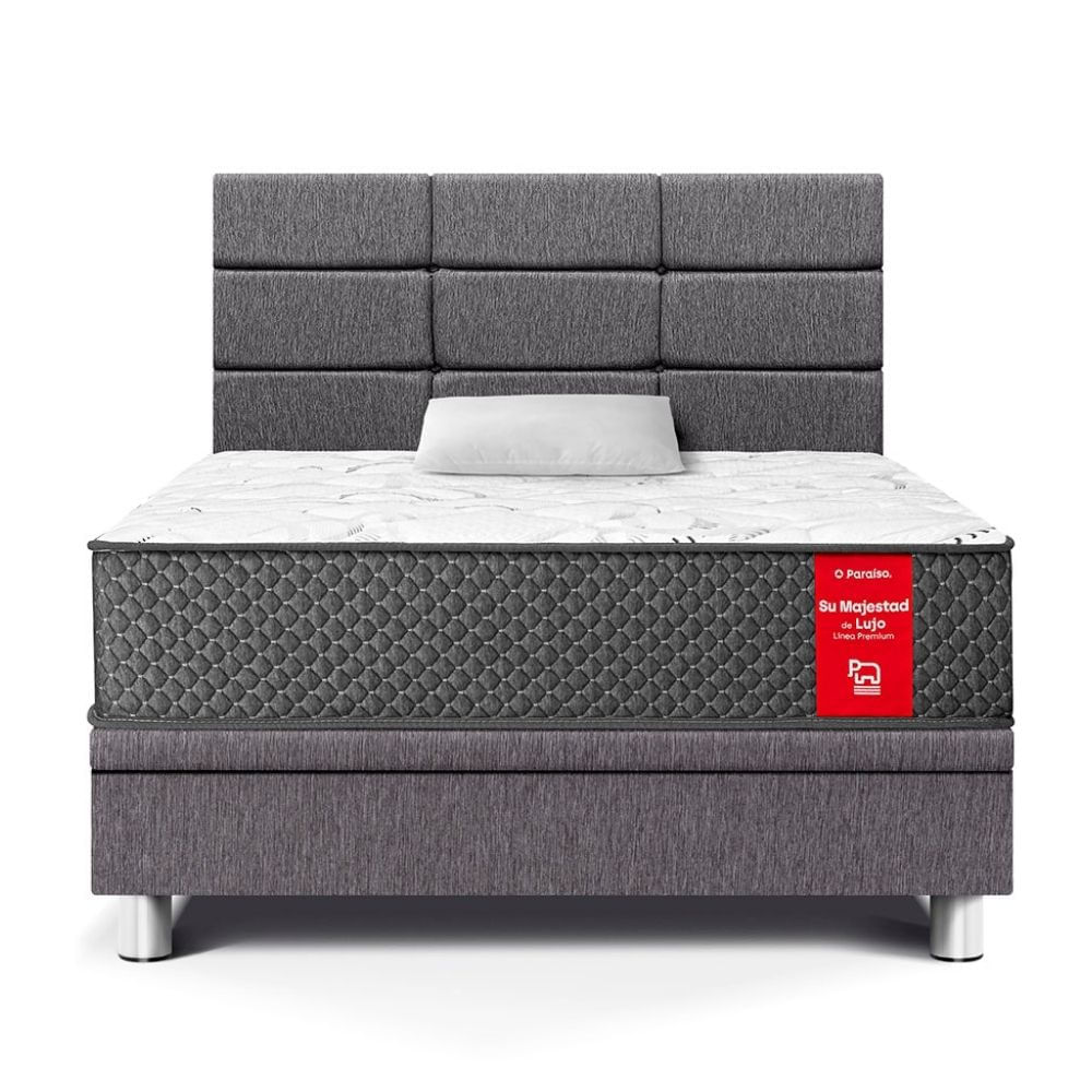 Dormitorio Boxet Blocks Su Majestad 1.5 Plazas Gris Paraiso
