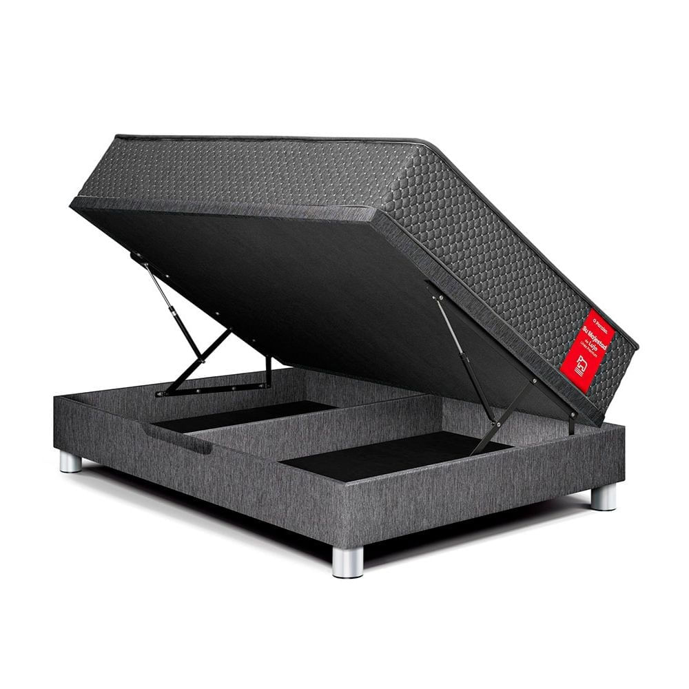 Cama Boxet Su Majestad 2 Plazas Gris Paraiso