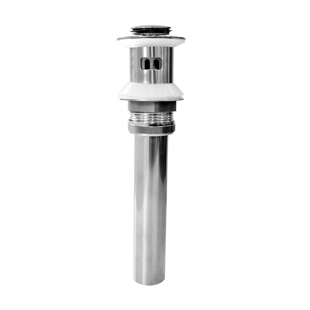 Desagüe Push Acero Inoxidable Tapón Estandar con rebose 9" Metusa