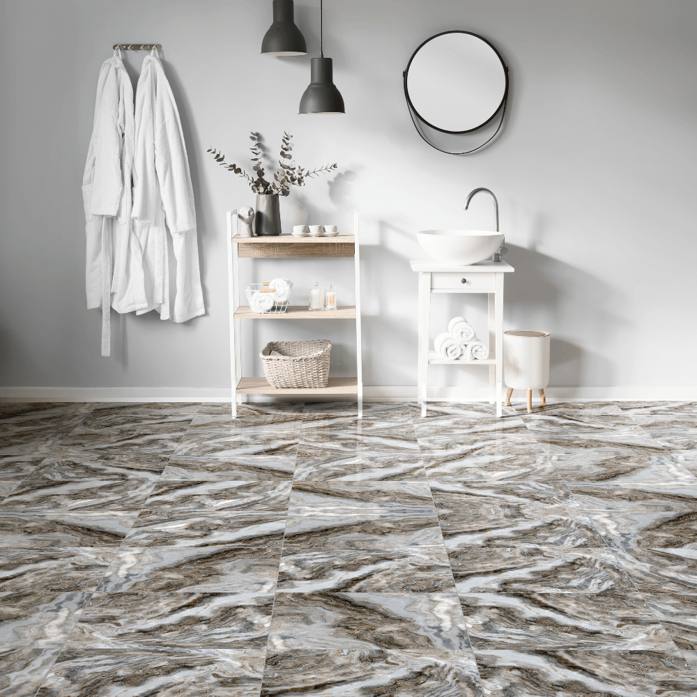 Piso Cerámico Marmolizado Berna Gris 45x45cm 2.29m2 San Lorenzo