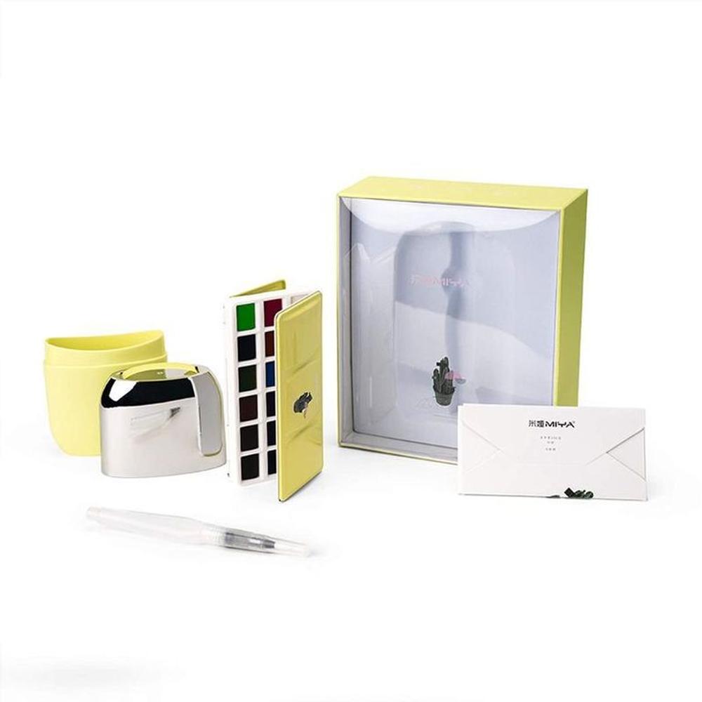 Miya Acuarela sólida - travel kit - 18 colores - AMARILLO