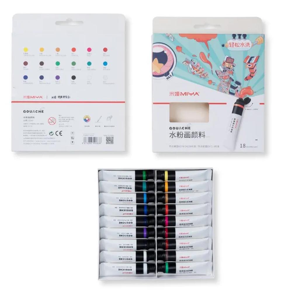 Miya Gouache en tubo - Set 18 colores/12ml