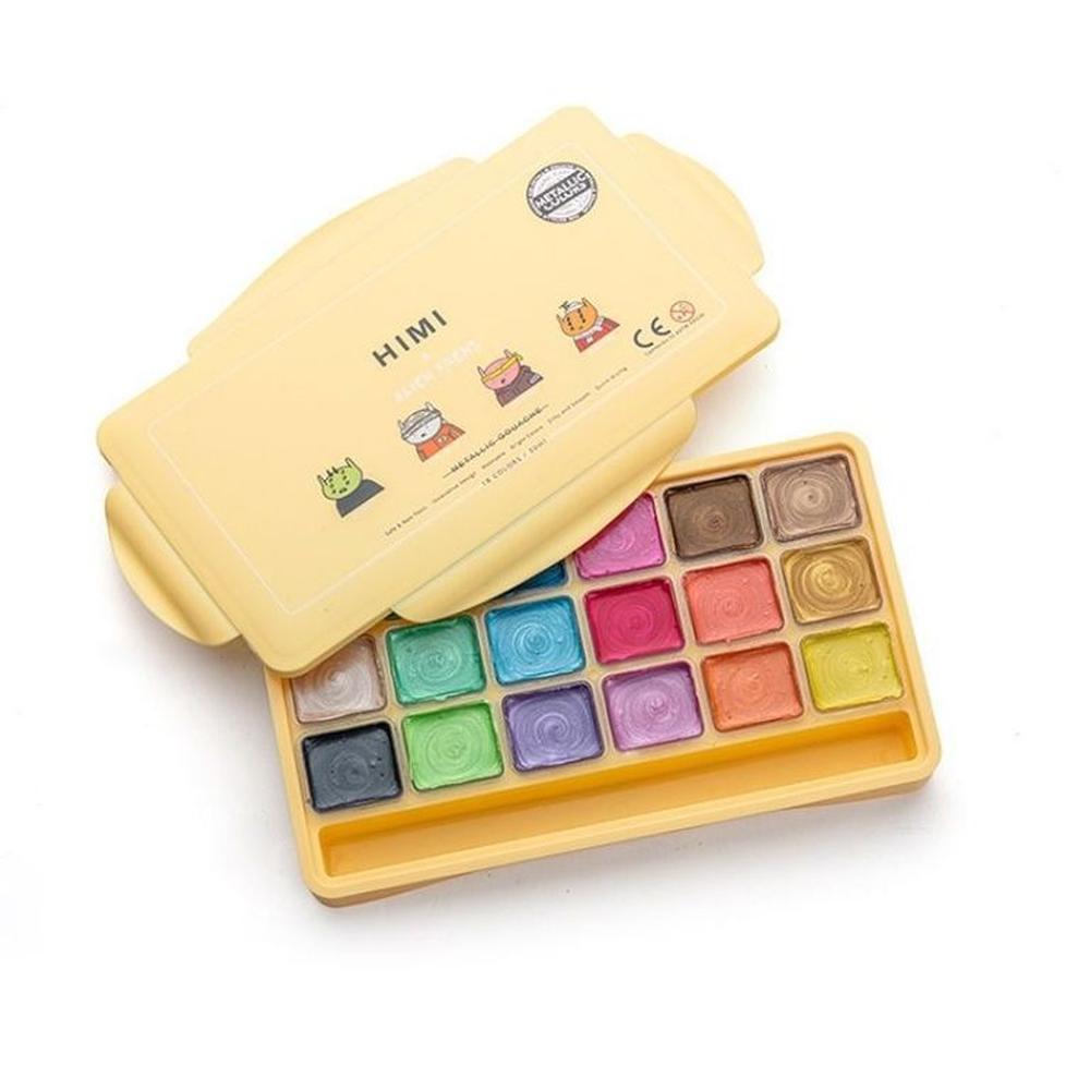 Himi & Alien Frens Gouache metálico - Set 18 colores - 30ml Jelly Cup
