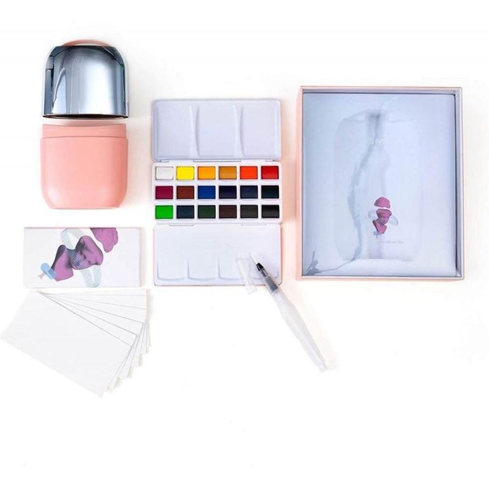 Miya Acuarela sólida - travel kit - 18 colores - ROSA