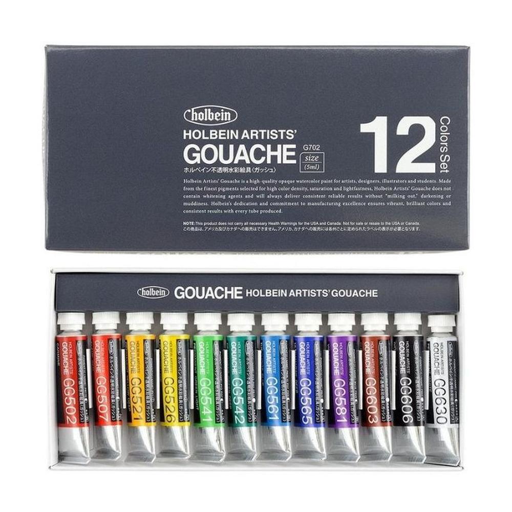 HOLBEIN Tempera Gouache set 5 ml 12 colores