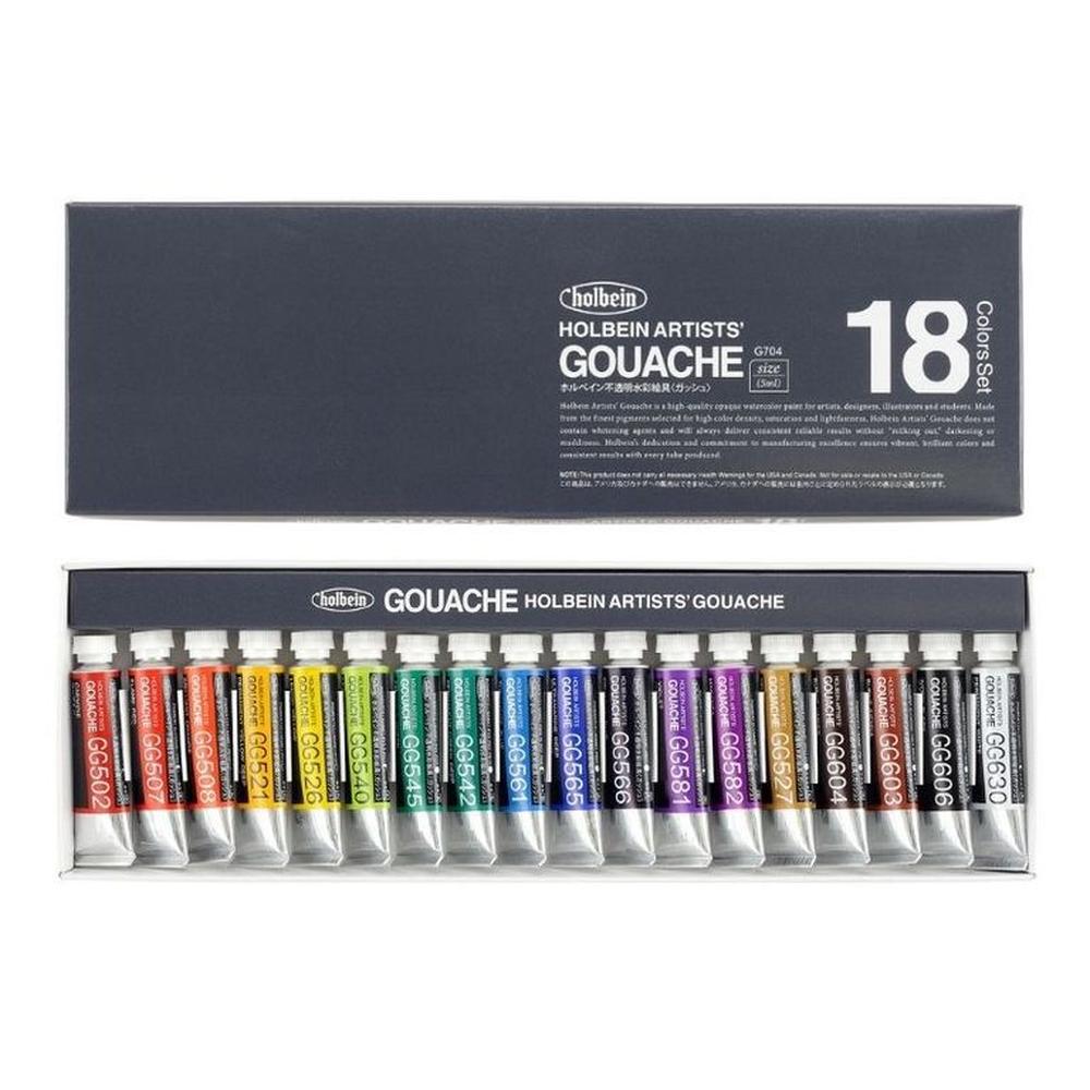 HOLBEIN Tempera Gouache set 5 ml 18 colores
