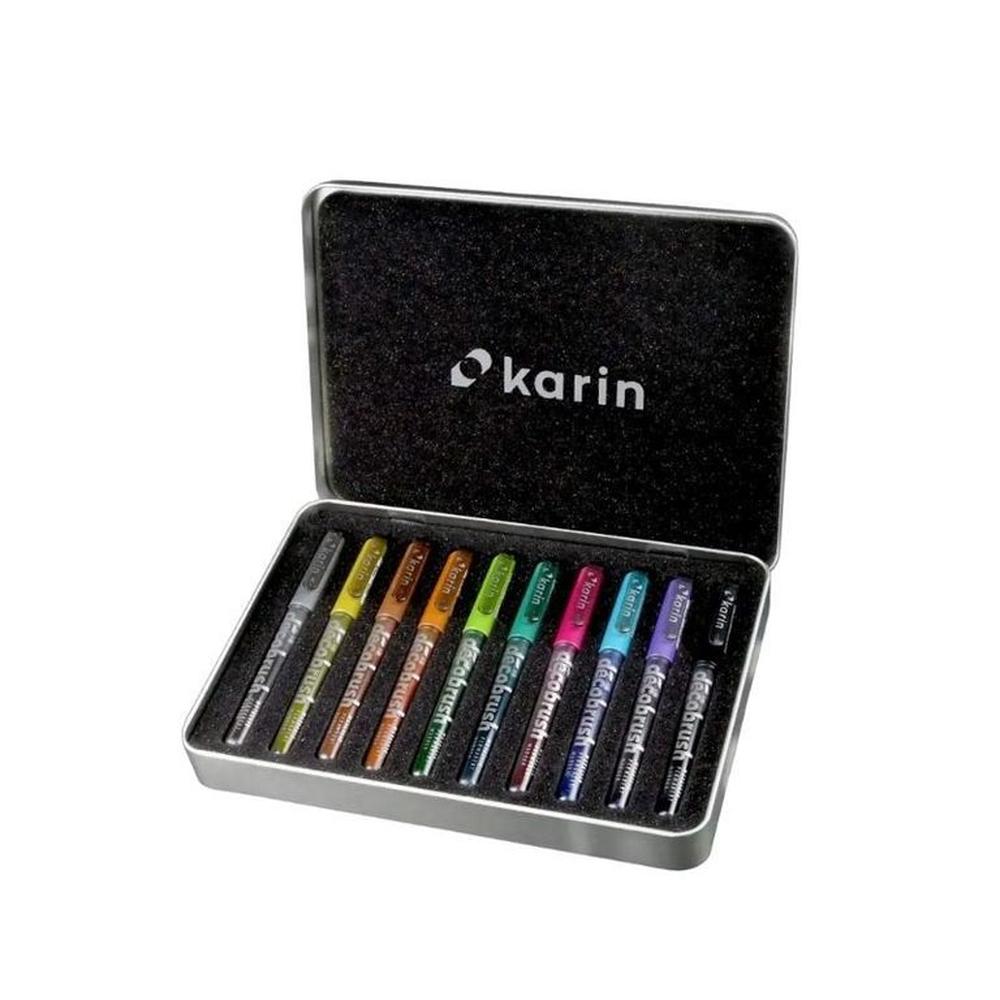 Karin Decobrush Metallic - 10 brush markers metálicos
