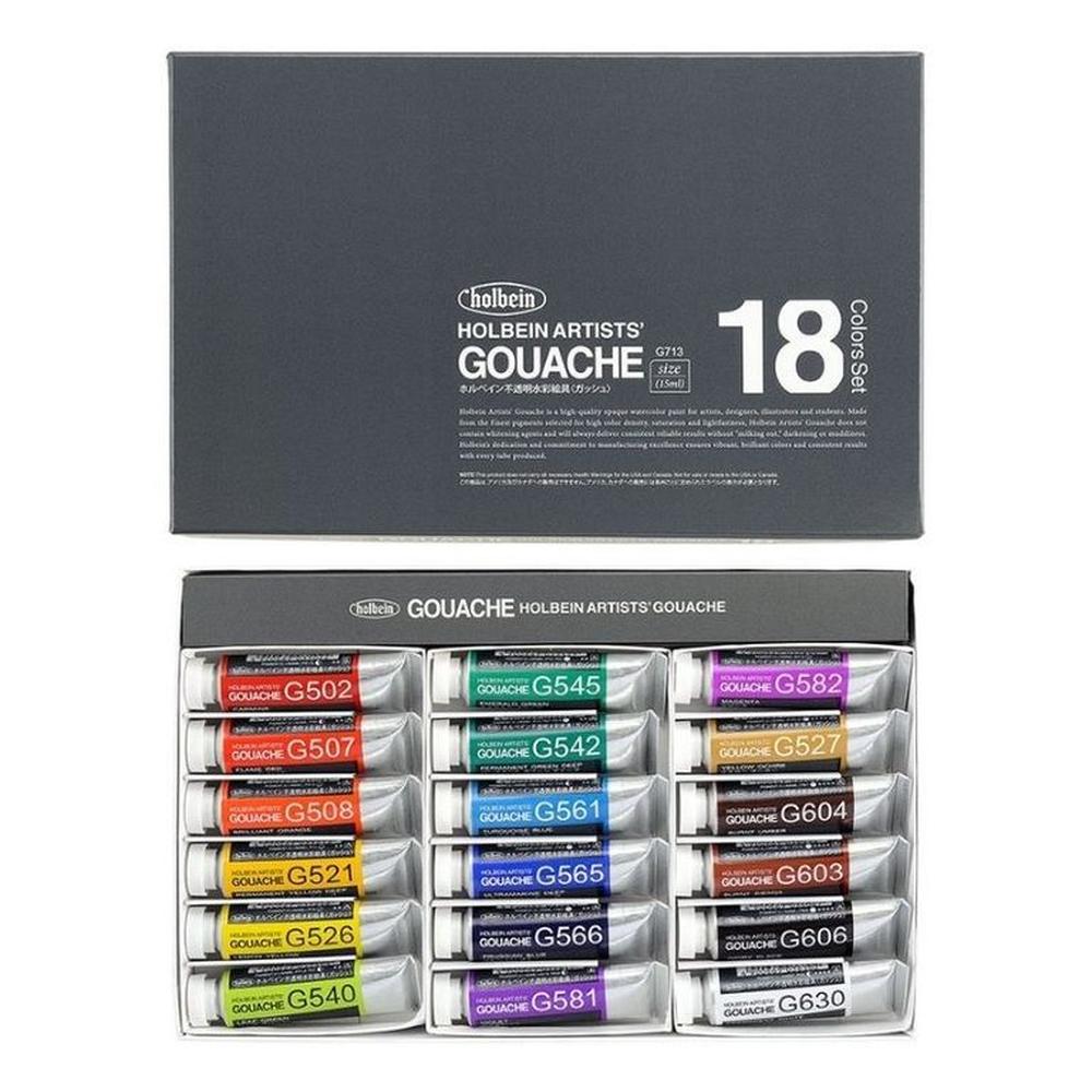 HOLBEIN Tempera Gouache set 15 ml 18 colores