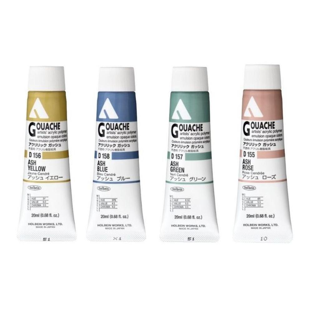 HOLBEIN Acryla Gouache Pack ASH Set 20ml 4 colores