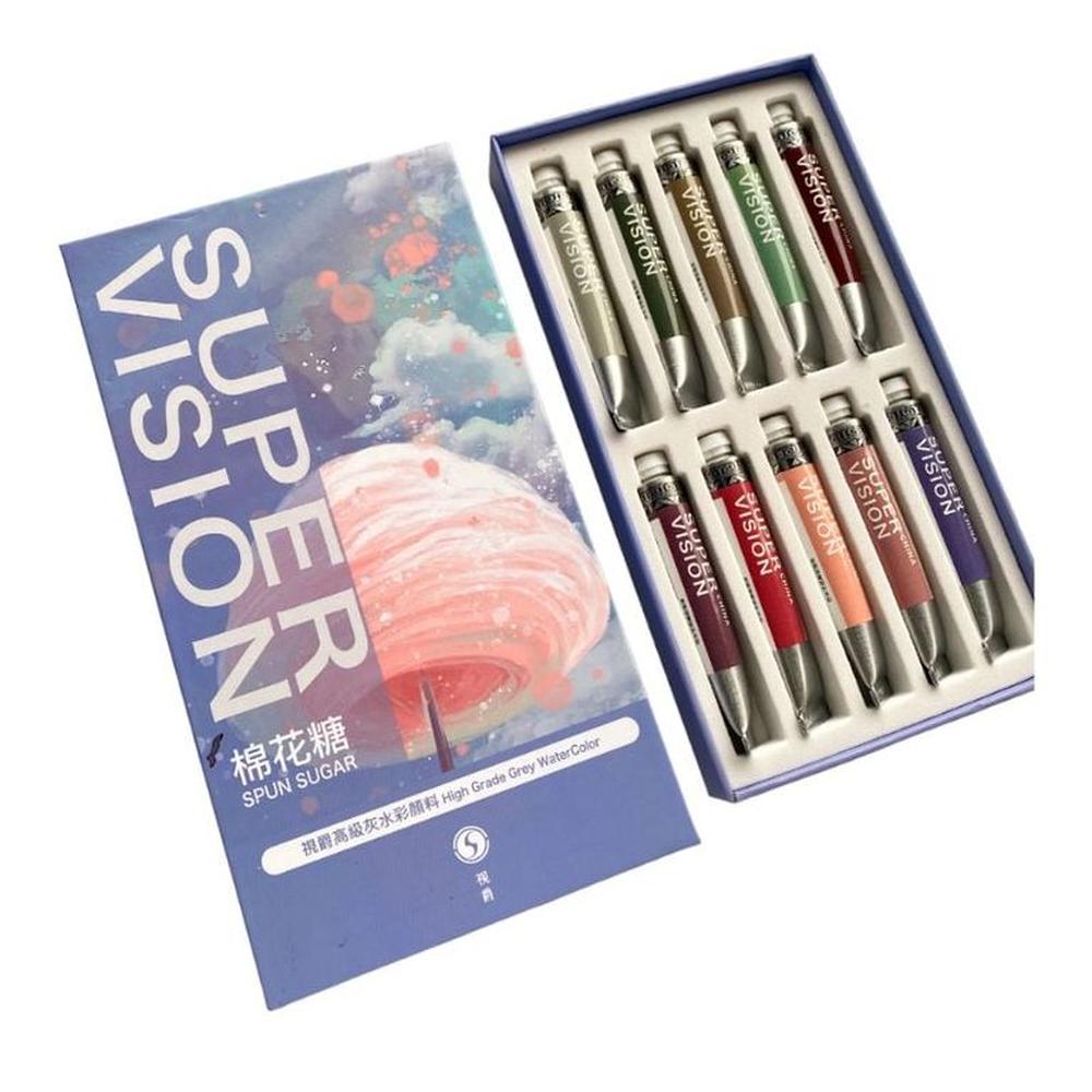SUPERVISION HIGH GRADE GREY WATERCOLOR Acuarelas en tubo 8ml - Set SPUN SUGAR x10