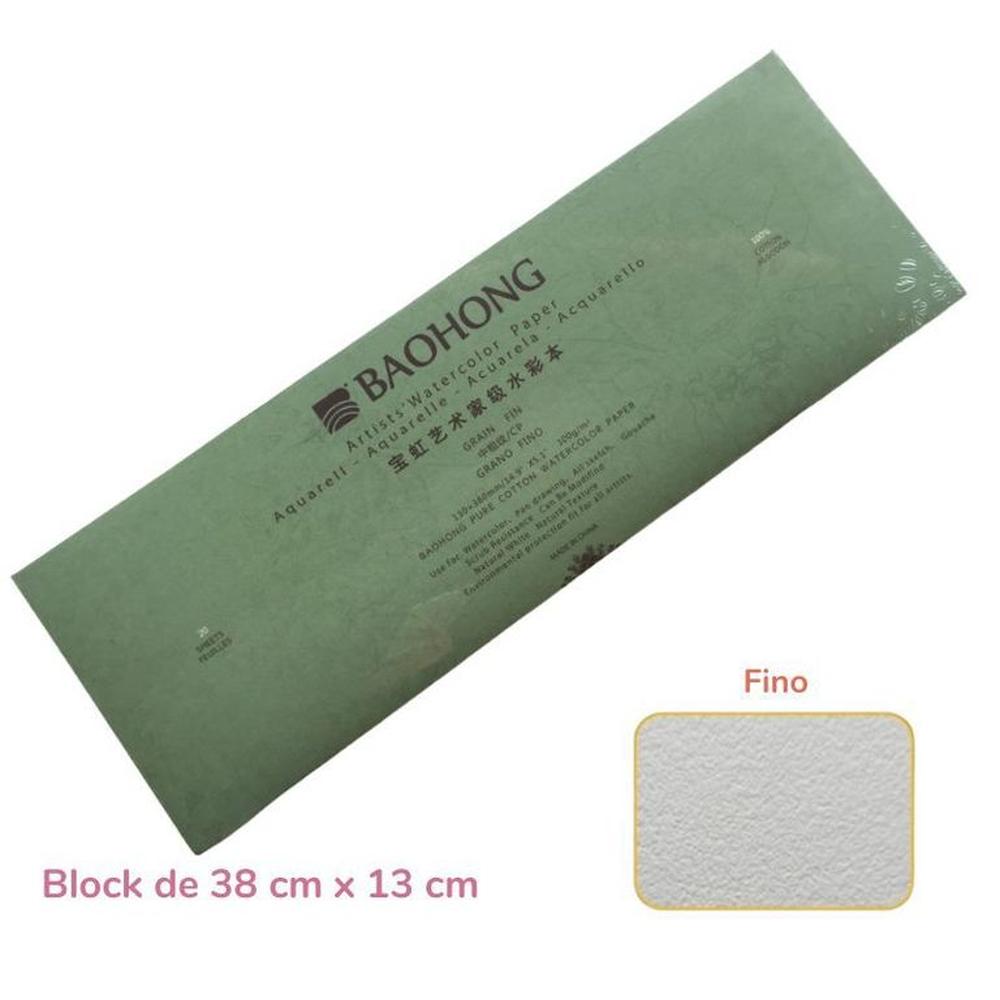 Baohong Papel de acuarela - ARTIST - Grano Fino - 38 cm x 13 cm