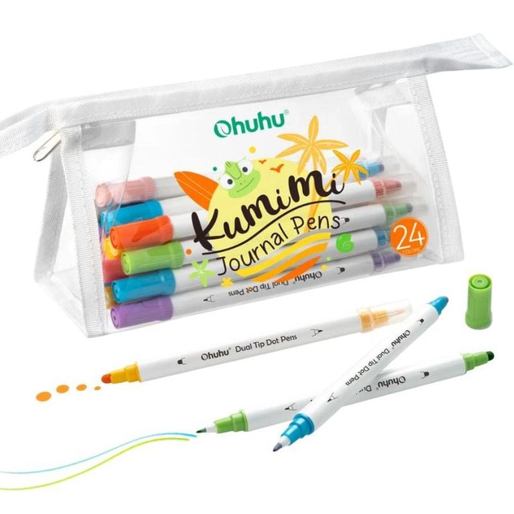 Ohuhu Kumimi: Set de 24 marcadores base de agua doble punta