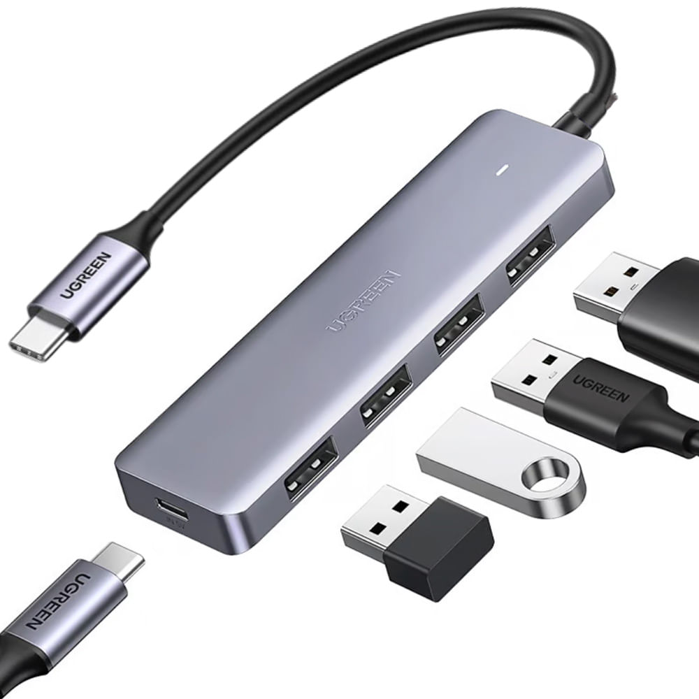 Hub Ugreen Cm219 Usb C 4 En 1 Multipuerto Usb 3.0 5 Gbps