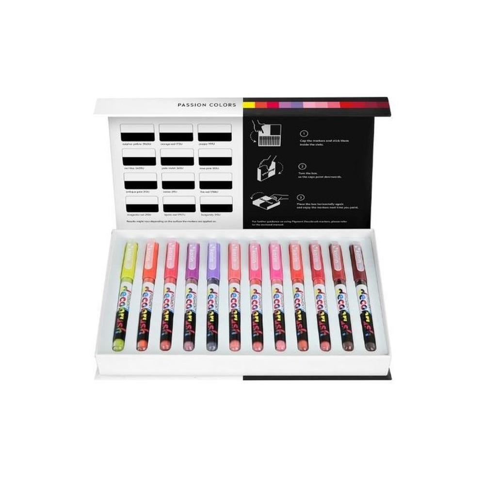 Karin markers Pigment Decobrush - Passion Colors - 12 colors