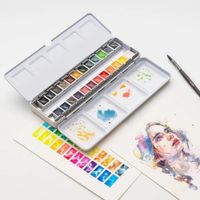 Miya Himi Acuarela en pastilla Set 24 colores + 1 pincel