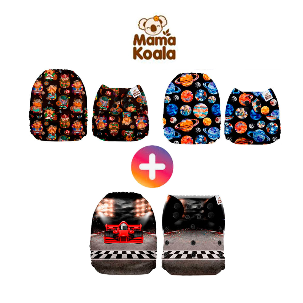 PAÑAL ECOLÓGICO DE TELA PACK X 3 UNIDADES MAMA KOALA SMT13