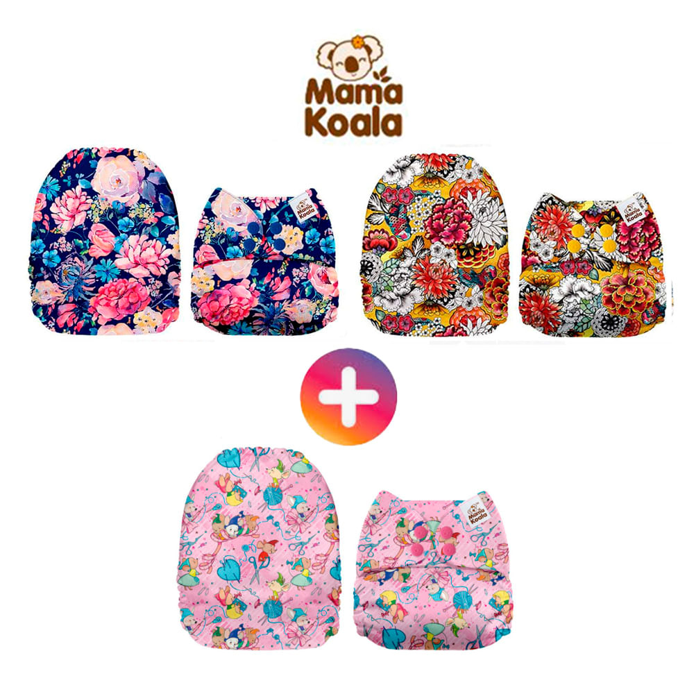 PAÑAL ECOLÓGICO DE TELA PACK X 3 UNIDADES MAMA KOALA SMT10