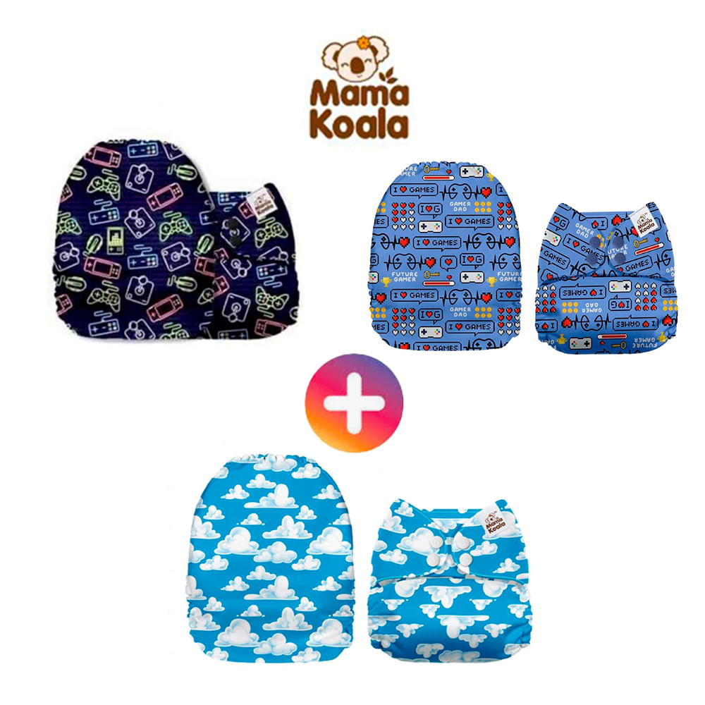 PAÑAL ECOLÓGICO DE TELA PACK X 3 UNIDADES MAMA KOALA SMT09