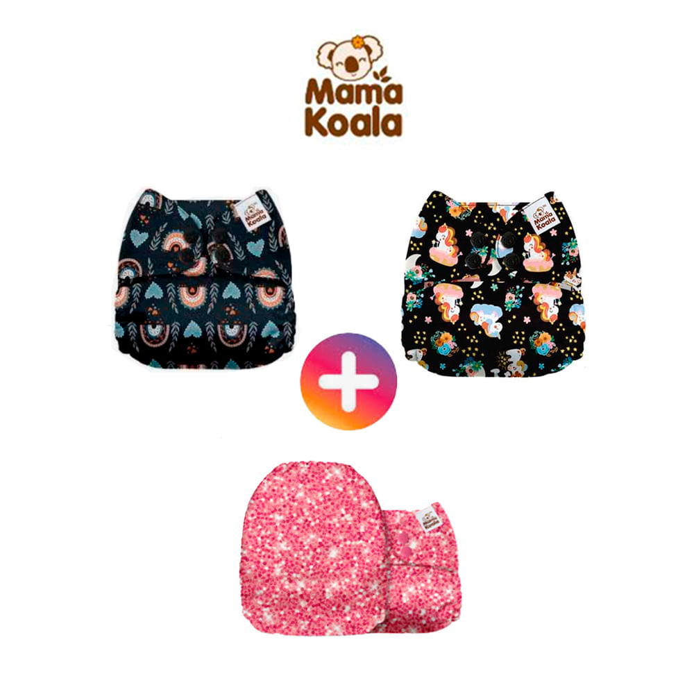 PAÑAL ECOLÓGICO DE TELA PACK X 3 UNIDADES MAMA KOALA SMT11