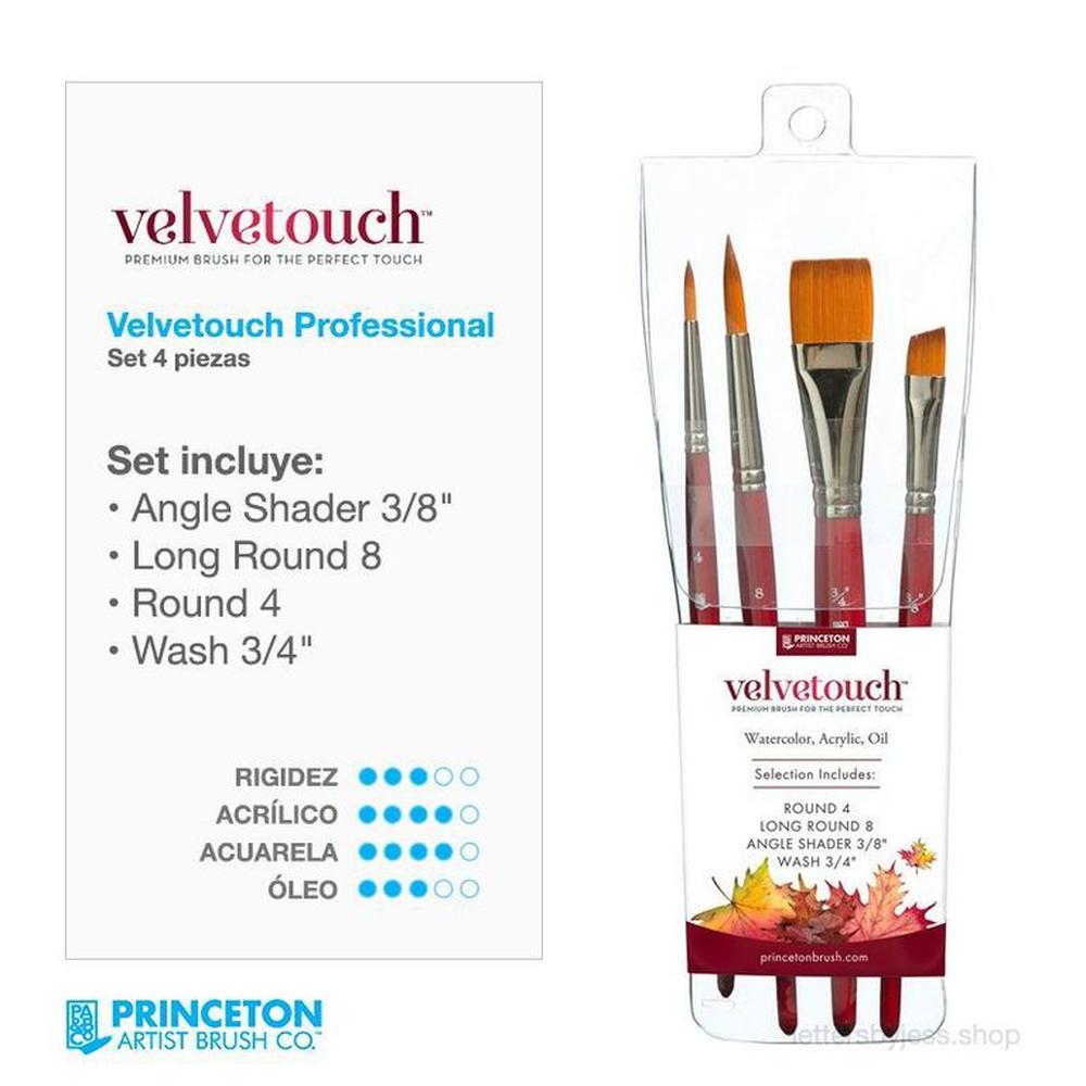 Princeton - SET PROFESIONAL VELVETOUCH - 4 PIEZAS