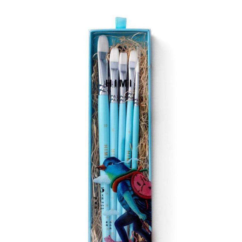 Miya Set 5 Pinceles Little Bird - Celeste