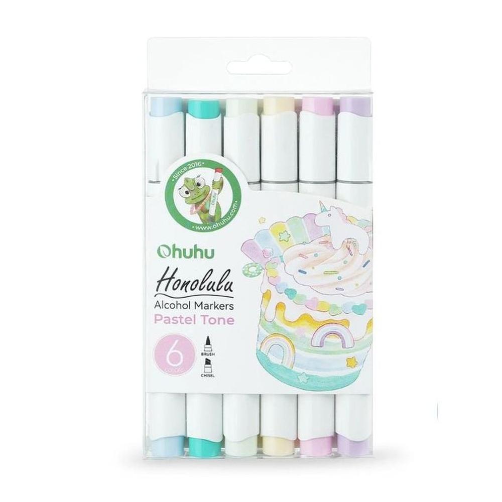 Ohuhu Honolulu Setx6 marcadores de alcohol colores pasteles