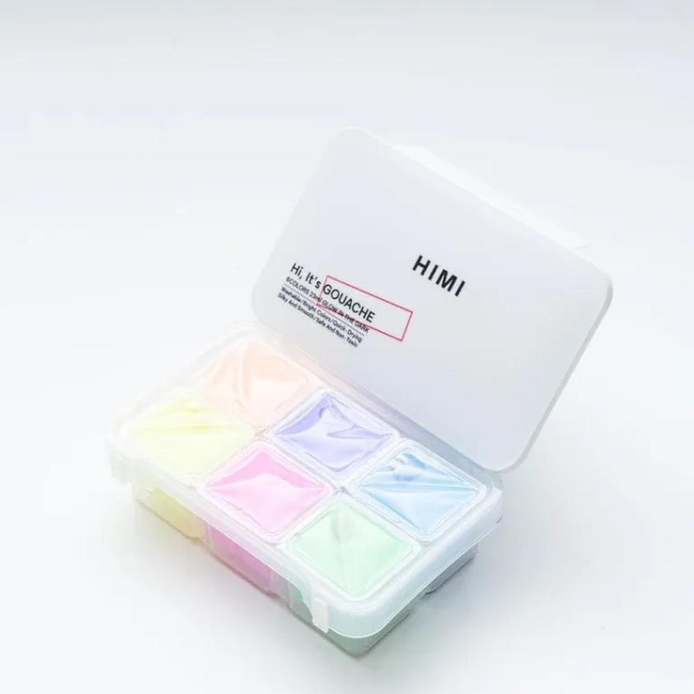 Miya Himi Gouache JellyCup 6 colores brillan en la oscuridad