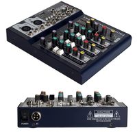 Mezclador de Audio Portátil con Bluetooth USB DJ Karaoke 48V 4 Canales