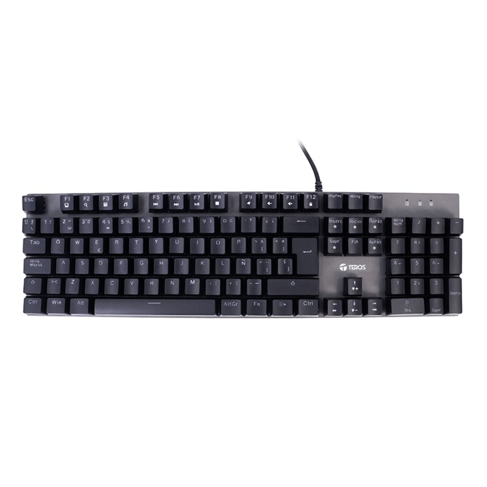Teclado gamer TEROS TE-4074G, RGB, USB 2.0, negro