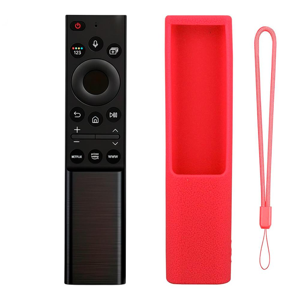 Control Remoto Para Samsung Con Voz Smart 4k Ws-2022+Funda Color Rojo