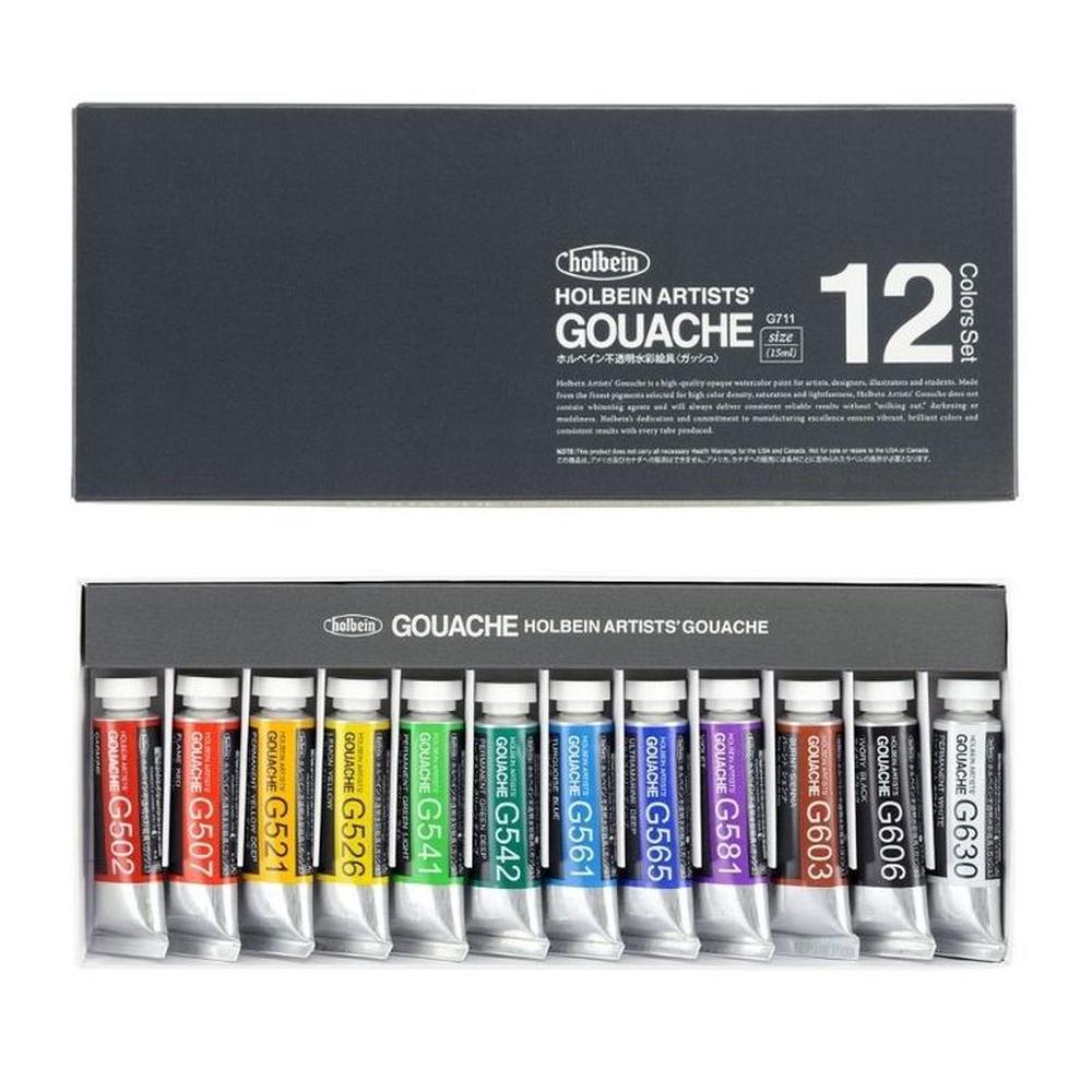 HOLBEIN Tempera Gouache set 15 ml 12 colores
