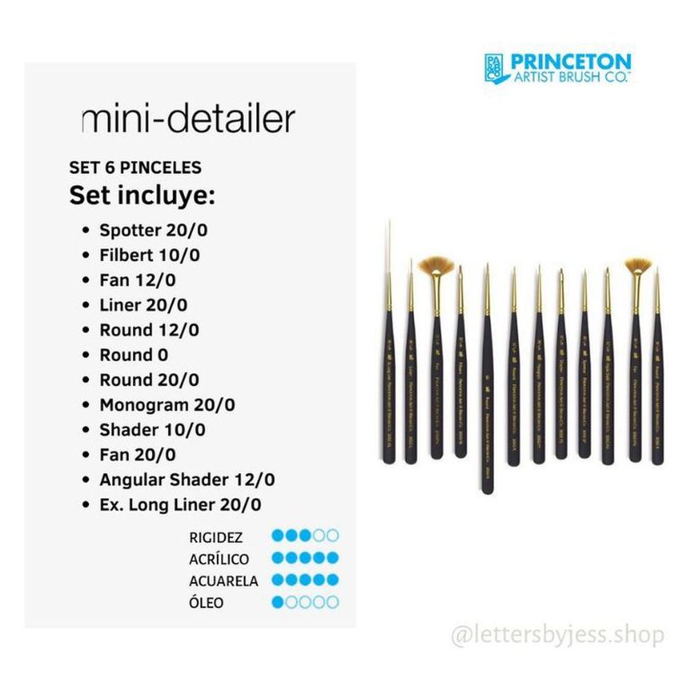Pincel Princeton MINI DETAILER 12 PIECE SET