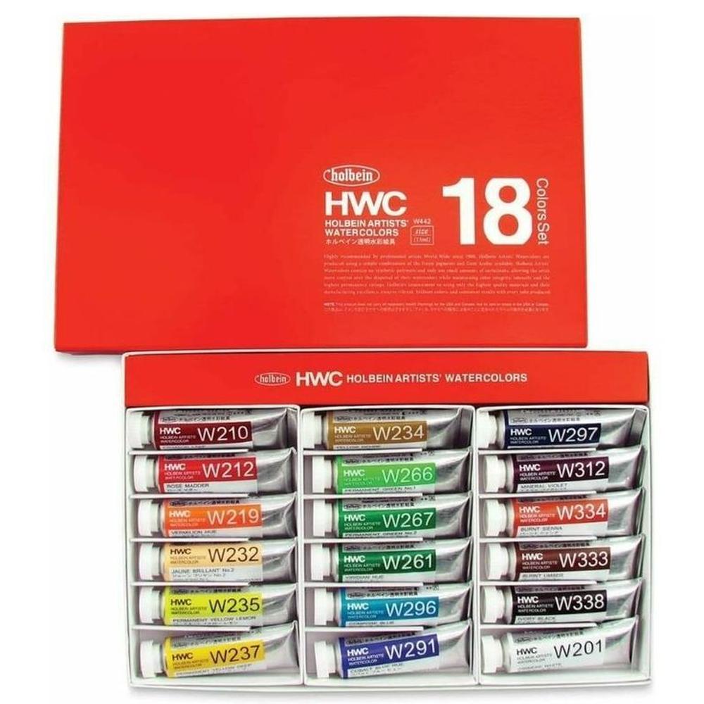 HOLBEIN Acuarelas Set 15ml 18 colores