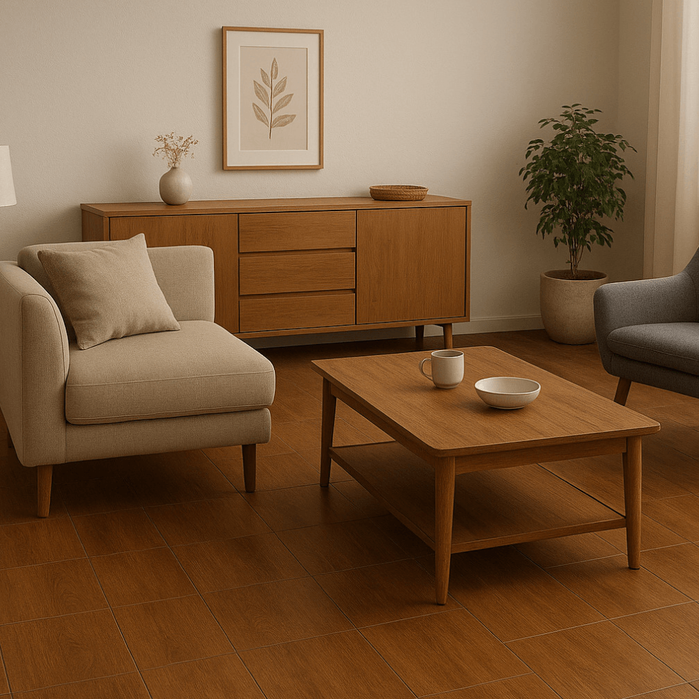 Piso Cerámico Maderado Alamo Marrón 45x45cm 2.23m2 Celima