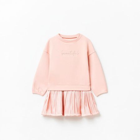 Vestido Mixto Felpa Sfera Niña Rosa Claro 7