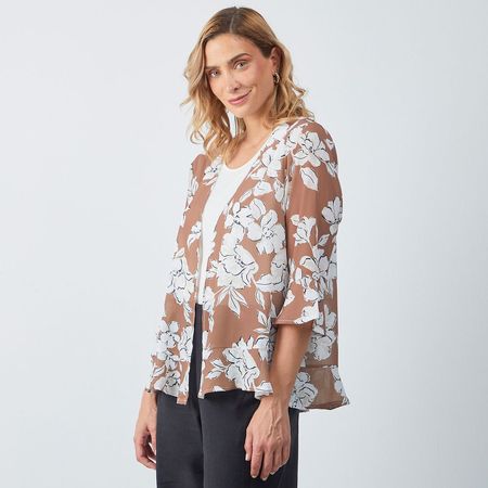 Blusa Mujer Cardigan Manga 3/4 Zafin COMBO2 S