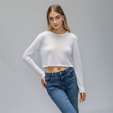 Chompa Mujer Plata Manga Larga Hypnotic  PLOMO L