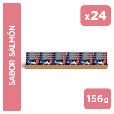 Pack Alimento Húmedo para Gatos FELIX Paté Salmón 156g x 24un