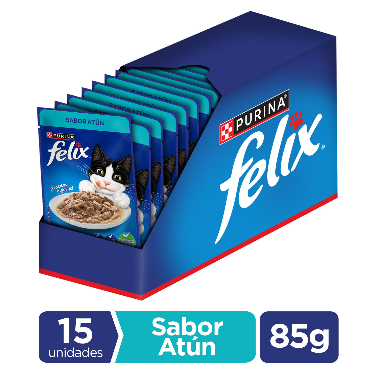 Pack Alimento Húmedo para Gatos FELIX Classic con Atún 85g x 15un