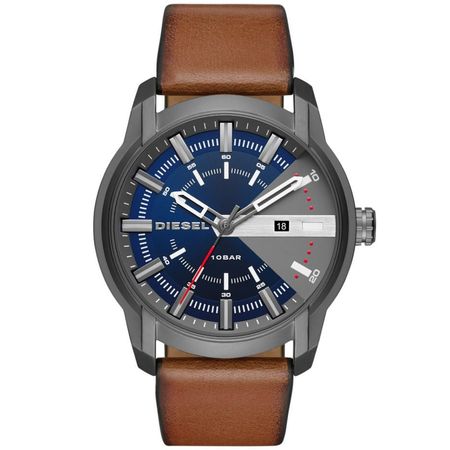 Reloj Diesel Ambar DZ1784 Fecha Acero Inoxidable Gunmetal Dial Azul
