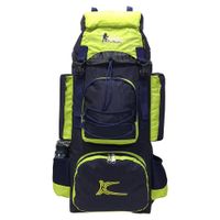 Mochila Campera Kengar Modelo N.4 Azul - Verde Limón