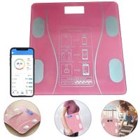 Balanza  Báscula Digital Inteligente con Bluetooth  Controla Tu Peso y Salud Desde Tu Celular - ROSA