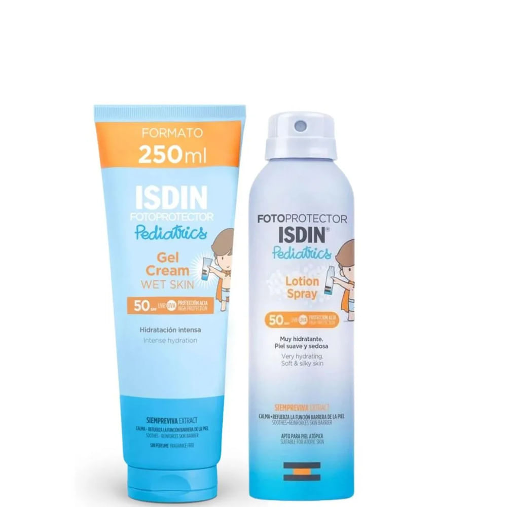 Duo Isdin gel crema wet skin spf 50-250ml - Pediatrics lotion spray 50-250ml