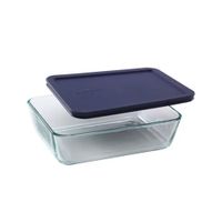 Fuente Rectangular Pyrex 1.42lt con tapa Azul - Sku24105