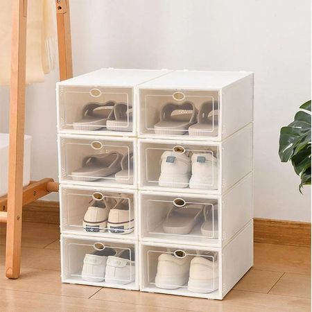 Set x 6 Cajas Apilables Organizadoras de Zapatos - Blanco