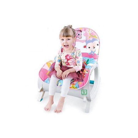 Silla de Comer Mecedora 3 en 1 Musical Rosado