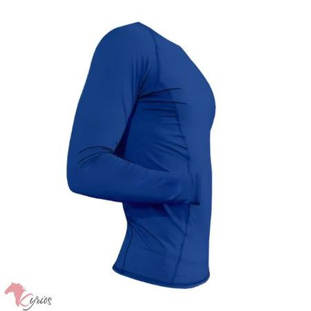 Polo Manga Larga Modelo Licra L Azul Marino