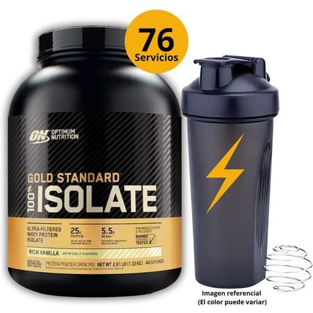GOLD STANDARD ISOLATE DE 5LB RICH VAINILLA CON SHAKER - HIDROLIZADA
