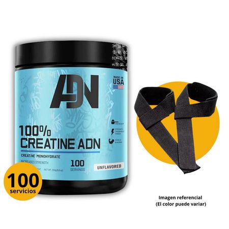 CREATINA ADN DE 250gr CON STRAPS - CREATINA MONOHIDRATADA